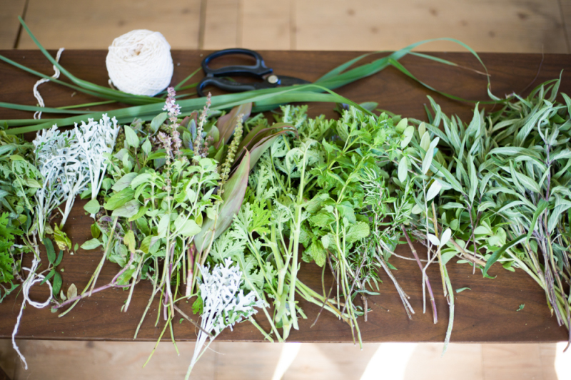 摘みたてのハーブたち