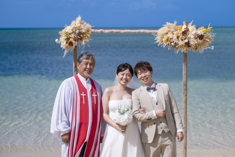 牧師先生と記念撮影