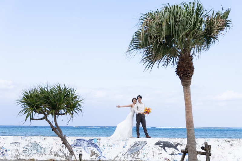 海とヤシの木と♪