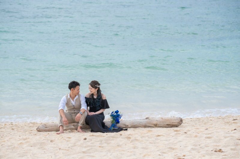 流木にこしかけて…