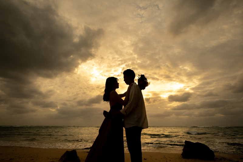 ロマンチックなシルエットショット