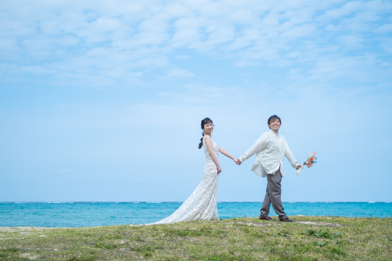 丘でのお散歩シーン