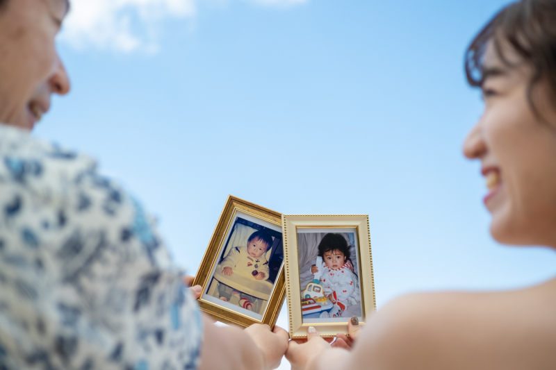 幼少期の写真も一緒に撮影♪