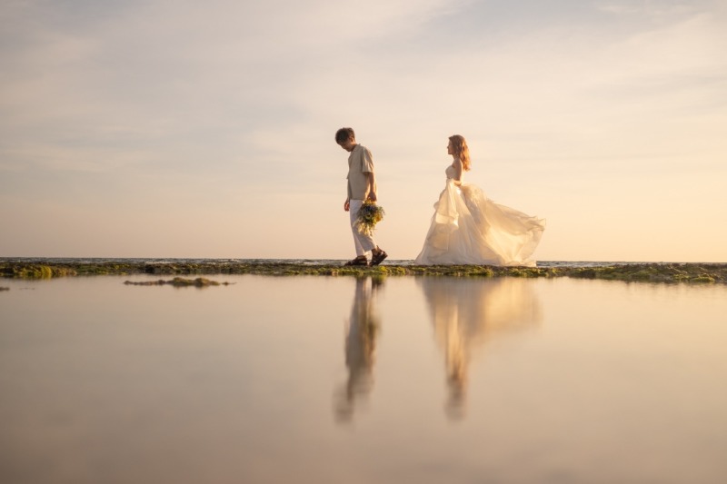 サンセットでウユニ塩湖風のお写真♪