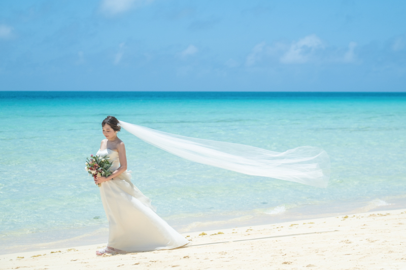 ロングベールをなびかせて