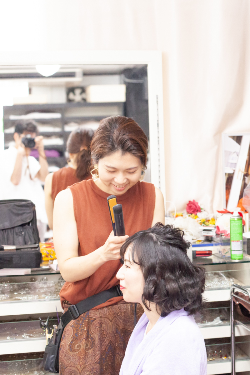 AM9:00-あらかき貸衣装店でヘアメイク開始♪