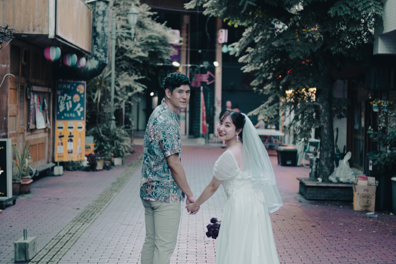 ウェディングドレス×街並み