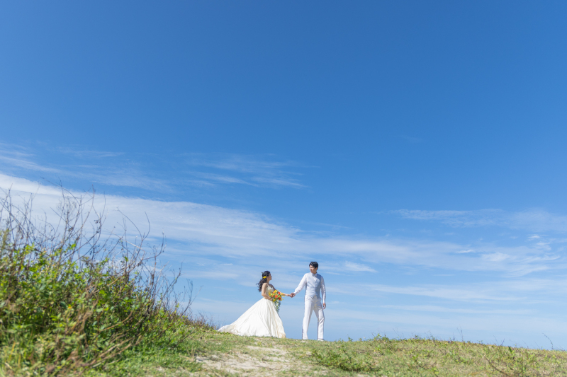 低めのアングルで爽やかな一枚に。