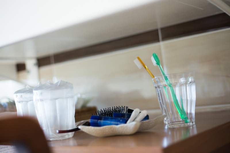 二人の歯ブラシ
