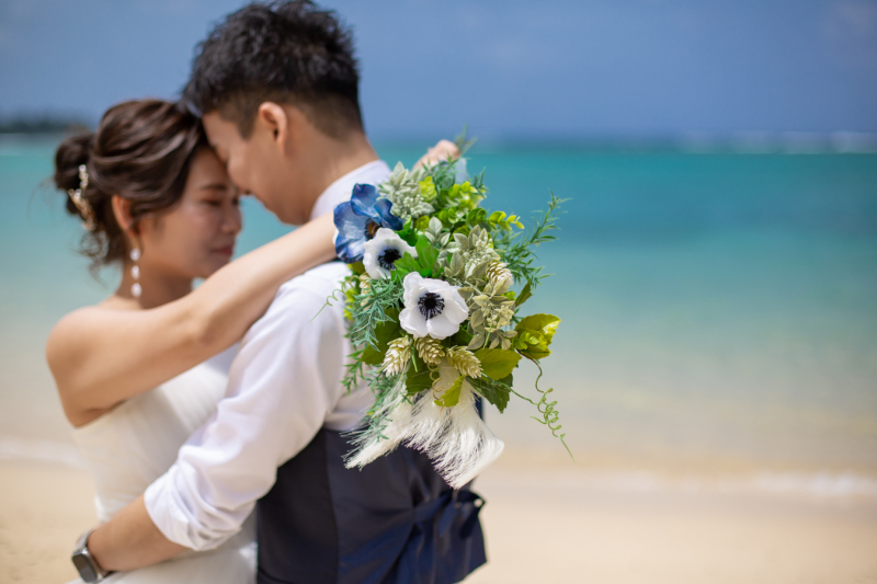 おでこを合わせて