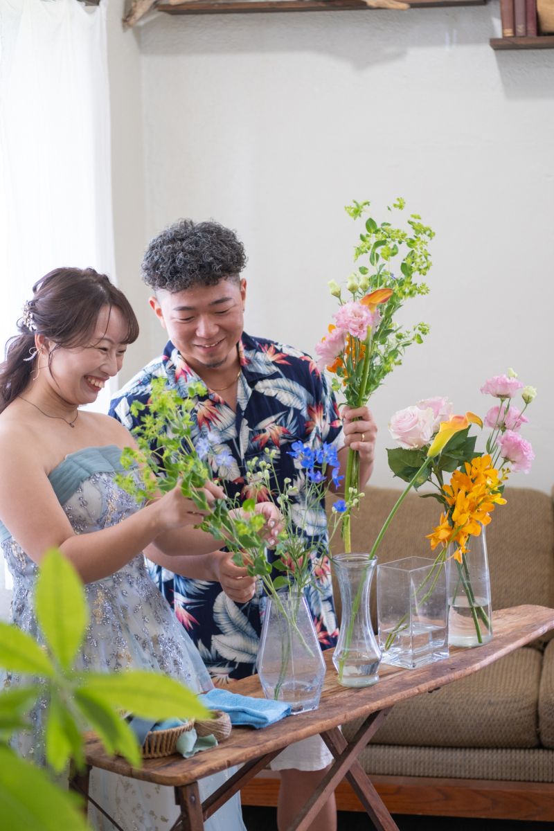おふたりオリジナルのブーケ作り♪