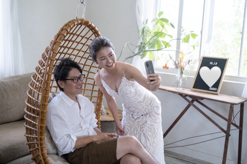 お支度を終えて、スマホでハイチーズ♪