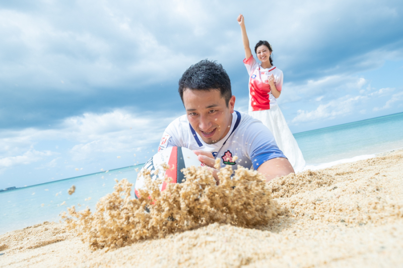 ラグビーボールをお持ち込み♪