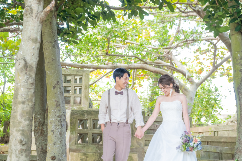 【沖縄の海と森の両方で撮れる!】フォトウェディングプランM -思い出ムービー付き♪