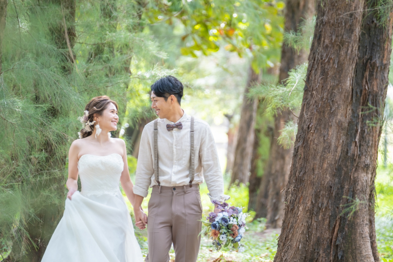 【沖縄の海と森の両方で撮れる!】フォトウェディングプランM -思い出ムービー付き♪