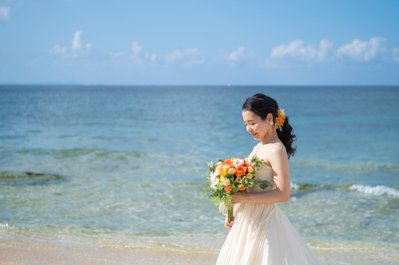 【手軽に楽しむフォトウェディング】沖縄フォトウェディングSプラン(ロケ地1箇所)思い出ムービー付き♪