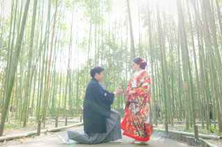 たゆたう竹林と、京都の風情♪和婚フォト