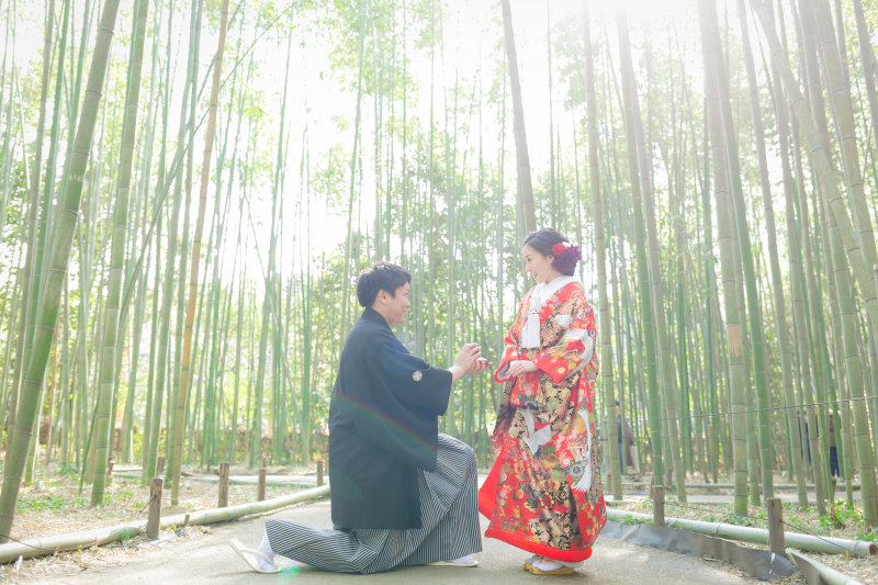 たゆたう竹林と、京都の風情♪和婚フォト