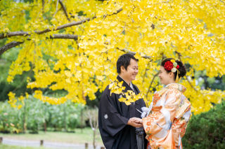 紅葉を愛でながら♪和婚フォト。