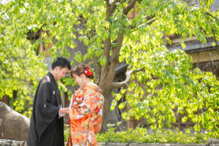 新緑と祇園。風情を感じる和婚photo