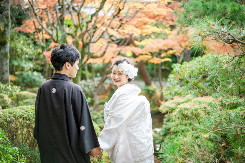 白河院で風情を感じる。和婚フォト
