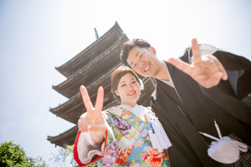 青空の下で♡京都和婚