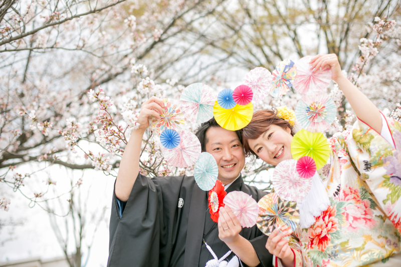 鴨川♡風流と桜とおふたりの笑顔咲く♪