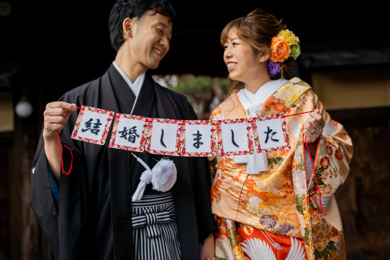 白河院で紅葉と和婚フォト。