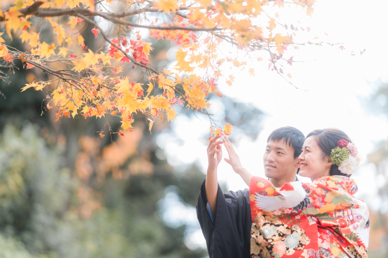 紅葉と京都。和婚フォトで愛でる♪