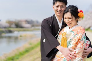 きらきらのお二人と鴨川♡和婚ロケ