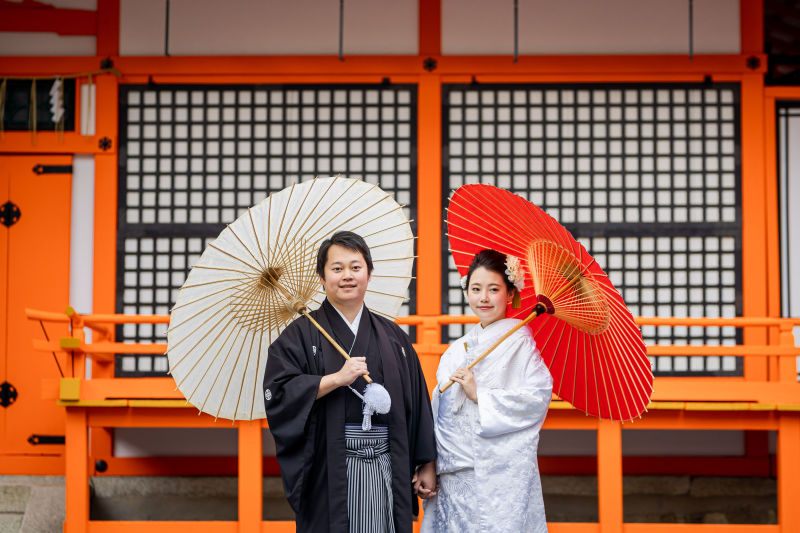 紅白の番傘