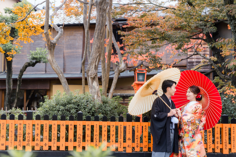 紅白の番傘。