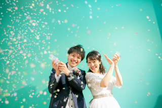 人気演出♡コンフェッティシャワーで華やぎphoto♬