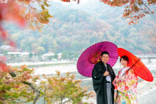 美しい古都♡紅葉狩りで和婚photo♪