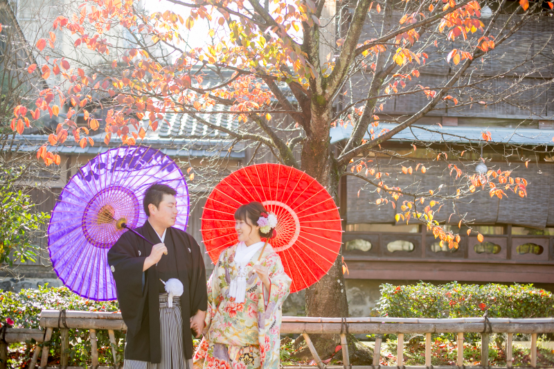 紅葉と番傘。