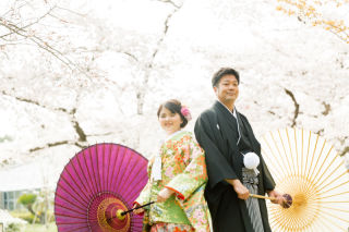 日差しが降り注いで❀春を感じる和婚photo