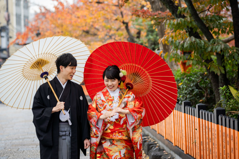 紅白の番傘
