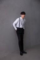 Black×シャツスタイル