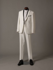 ホワイト(ノーカラーシャツ)