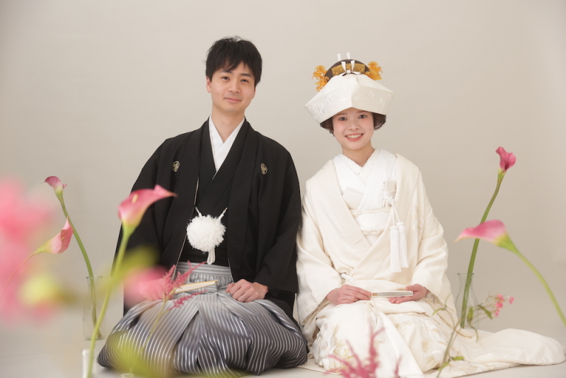 【角隠しで伝統的に。】