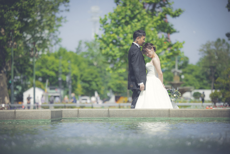 水面に映るおふたり
