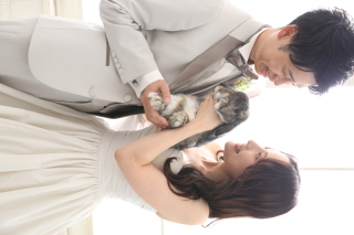 大切なペット一緒にブライダルフォト♡