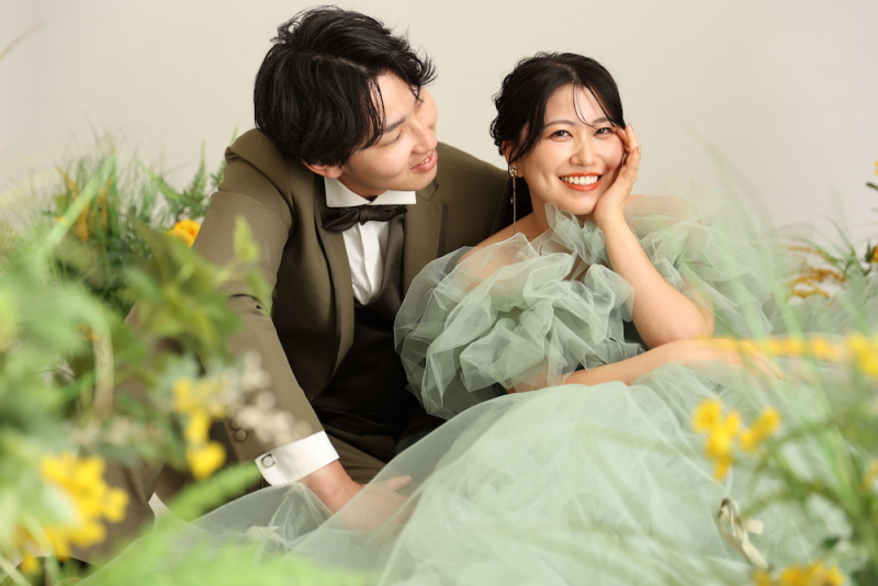 【ミントグリーンチュールドレス】