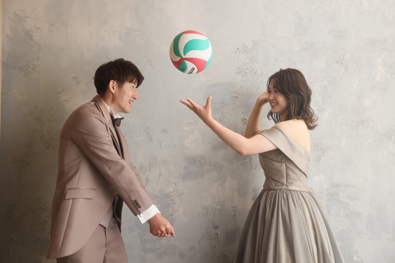 バレーボルを使ってこんなお写真も・・・