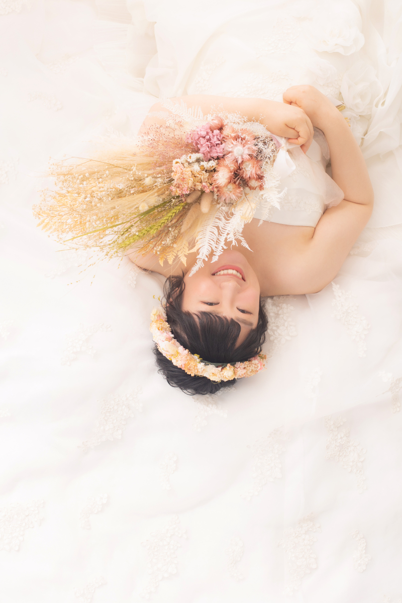 お持ち込みの髪飾りを美しく