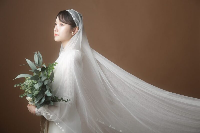 ジュリエットキャップベールのようにアレンジ