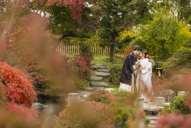 【日本庭園で】
