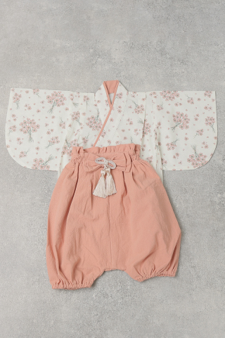 【和装】80cmピンク×スミレ