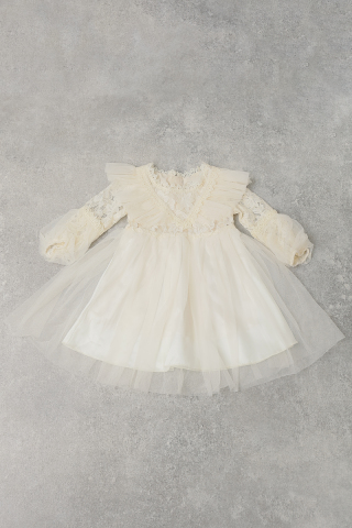 【女の子】アイボリー×レースチュール