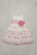 【女の子】白×ピンク花柄